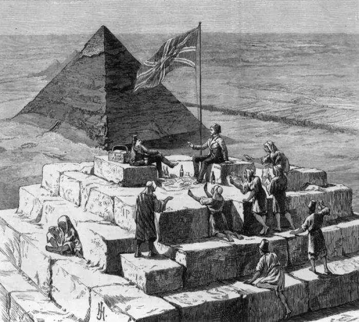 Framed Print : A picnic on the great pyramid Framed Print : A picnic on the great pyramid