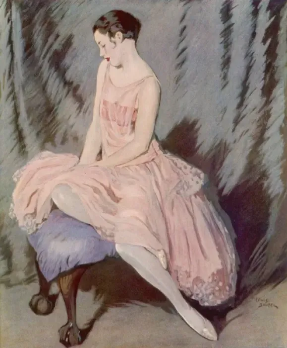Framed Print : The Pink Dress by Lewis Baumer