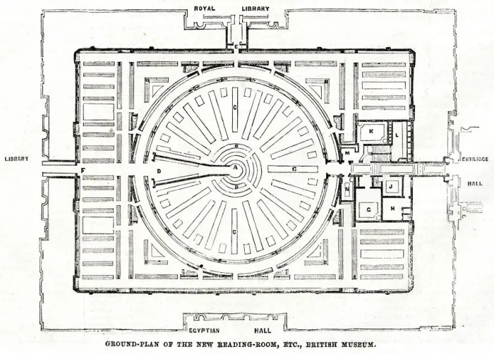Framed Print : Plan of the Reading Room, British Museum 1857 Framed Print : Plan of the Reading Room, British Museum 1857