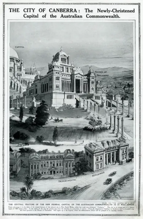 Framed Print : Plans for the City of Canberra, Australia Framed Print : Plans for the City of Canberra, Australia
