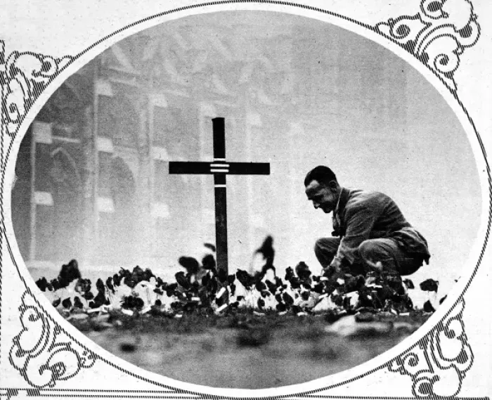 Framed Print : Planting a poppy at the garden of remembrance Framed Print : Planting a poppy at the garden of remembrance