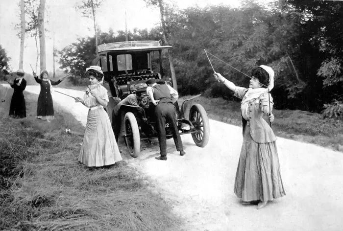 Framed Print : Playing Diabolo while the motor gets mended 1907 Framed Print : Playing Diabolo while the motor gets mended 1907
