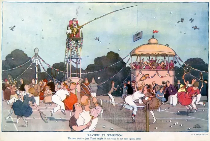 Framed Print : Playtime at Wimbledon. by William Heath Robinson Framed Print : Playtime at Wimbledon. by William Heath Robinson