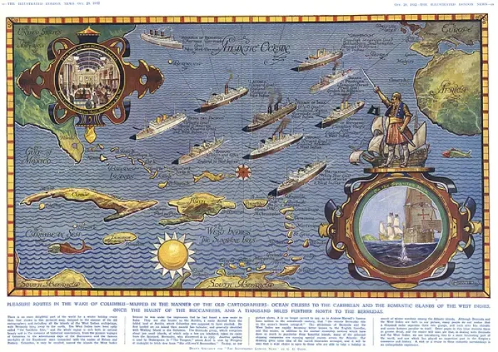 Framed Print : Pleasure routes across the Atlantic Framed Print : Pleasure routes across the Atlantic