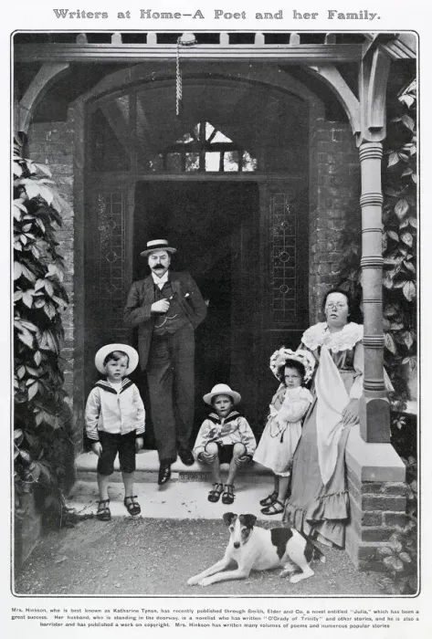Framed Print : The poet and novelist Katharine Tynan (1861 - 1931), pictured at home with her husband Framed Print : The poet and novelist Katharine Tynan (1861 - 1931), pictured at home with her husband