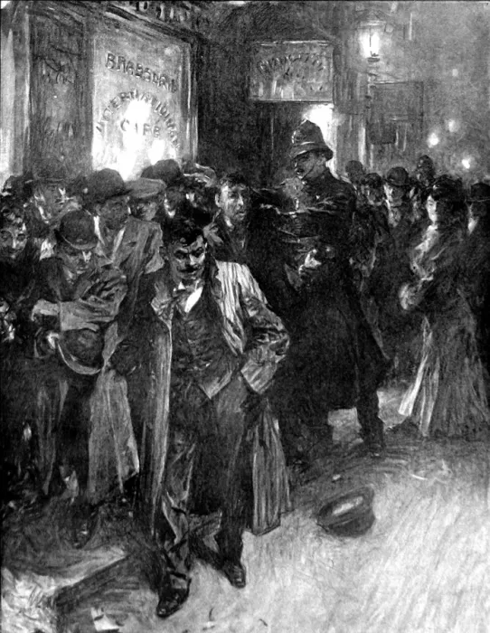 Framed Print : Police breaking up a fight in Soho, London, 1911