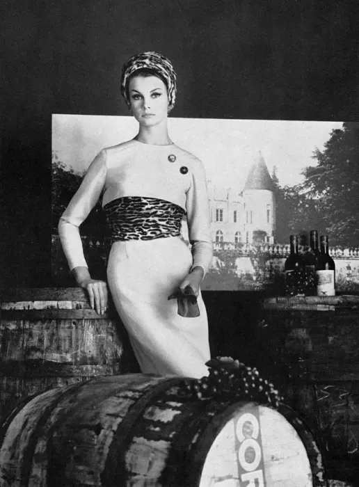 Framed Print : Polly Peck wool dress modelled by Jean Shrimpton 1961
