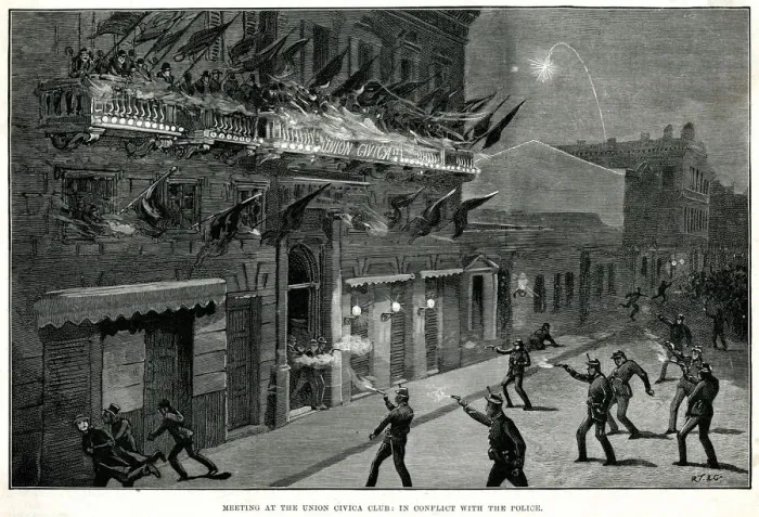 Framed Print : Polticial Riots in Buenos Aires