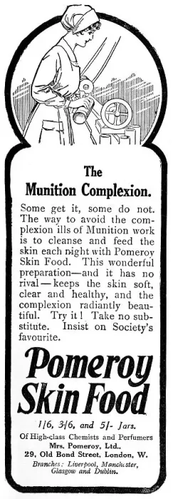Framed Print : Pomeroy skin food advertisement, skincare for munition worke Framed Print : Pomeroy skin food advertisement, skincare for munition worke