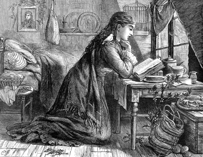 Framed Print : A poor seamstress on Christmas morning Framed Print : A poor seamstress on Christmas morning