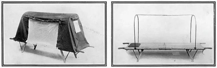 Framed Print : Portable bed and stretcher tent, WW1 Framed Print : Portable bed and stretcher tent, WW1