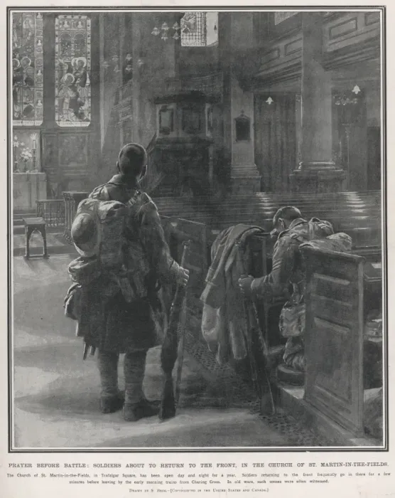 Framed Print : Prayer before returning to the Front Framed Print : Prayer before returning to the Front