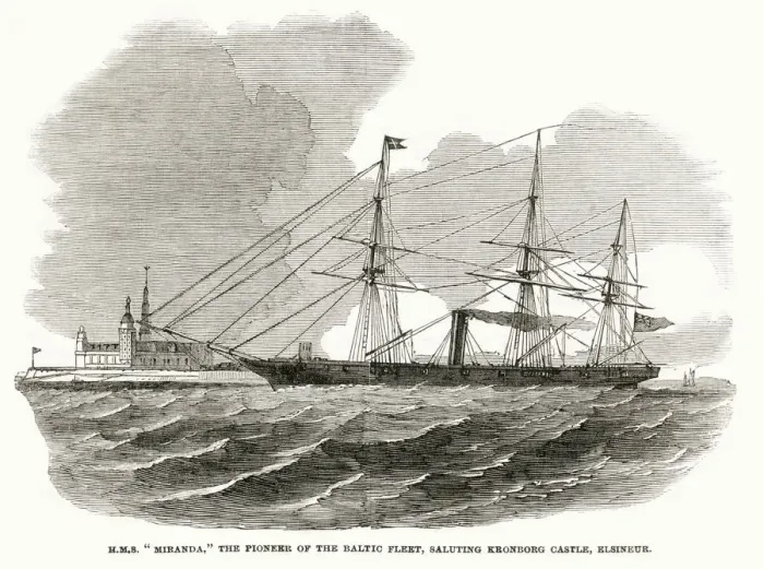 Framed Print : Preparations for Crimean War, The Baltic Fleet - HMS Miranda Framed Print : Preparations for Crimean War, The Baltic Fleet - HMS Miranda