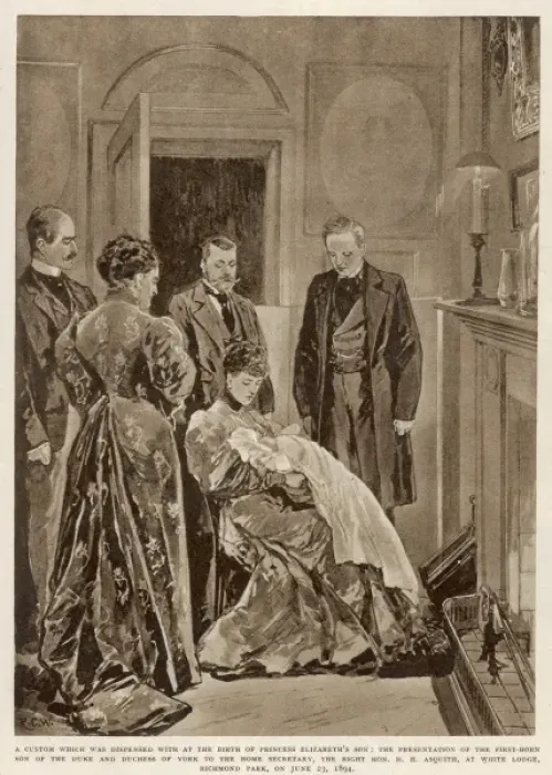 Framed Print : Presentation following the birth of future Edward VIII Framed Print : Presentation following the birth of future Edward VIII