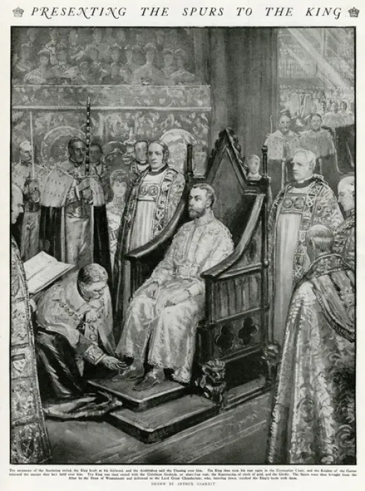 Framed Print : Presenting the spurs to King George V