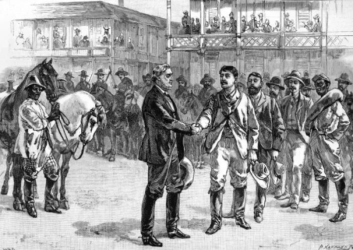 Framed Print : President Jefferson Davis bidding farewell to his escort, 18