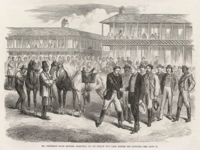 Framed Print : President Jefferson Davis leaves his escort; American Civil Framed Print : President Jefferson Davis leaves his escort; American Civil
