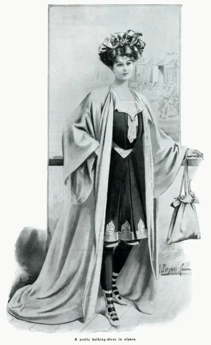 Framed Print : Pretty bathing dress in alpaca 1906 Framed Print : Pretty bathing dress in alpaca 1906