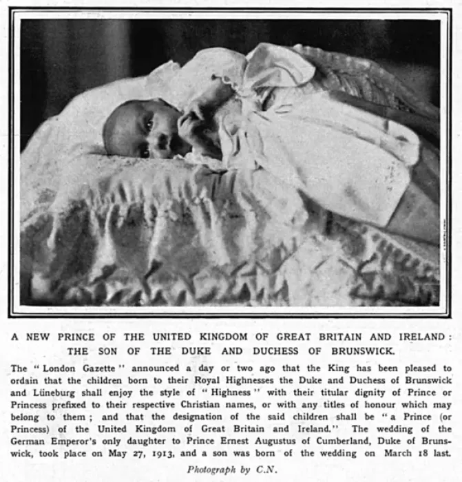Framed Print : Prince Ernst August of Hanover as a baby, WW1 Framed Print : Prince Ernst August of Hanover as a baby, WW1