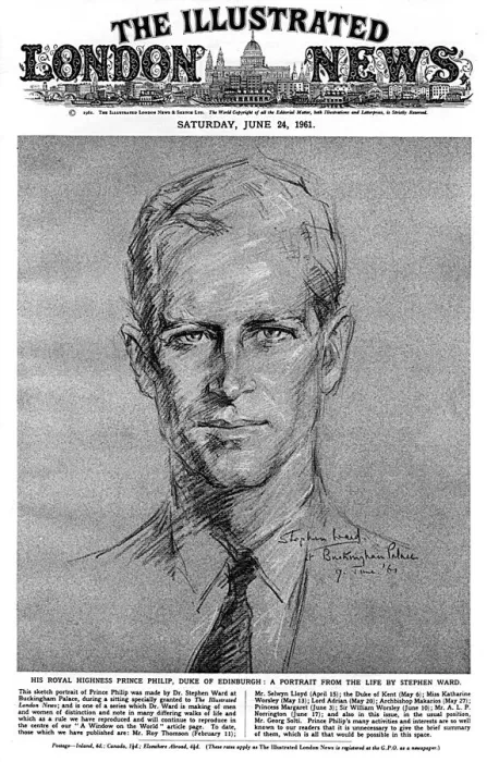 Framed Print : Prince Philip, Duke of Edinburgh, by Dr. Stephen Ward, 1961