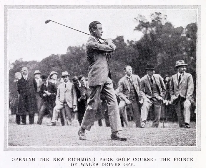Framed Print : Prince of Wales drives from the first tee - Richmond Framed Print : Prince of Wales drives from the first tee - Richmond