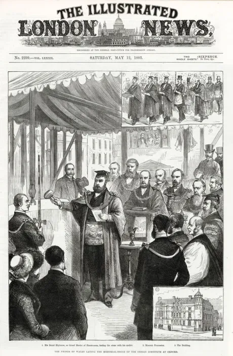 Framed Print : Prince of Wales laying foundation stone of Indian Institute Framed Print : Prince of Wales laying foundation stone of Indian Institute