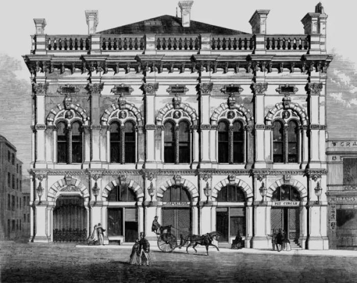 Framed Print : Prince of Wales Theatre, Liverpool, 1866 Framed Print : Prince of Wales Theatre, Liverpool, 1866