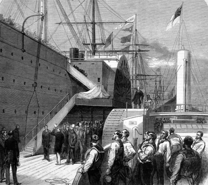 Framed Print : Prince of Wales visiting the Great Eastern steam-ship Framed Print : Prince of Wales visiting the Great Eastern steam-ship