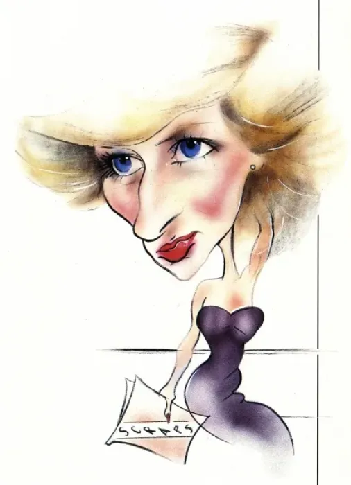 Framed Print : Princess Diana caricature Framed Print : Princess Diana caricature