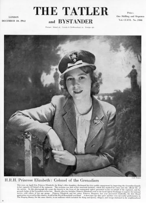 Framed Print : Princess Elizabeth as Colonel of the Grenadier Guards, 1942