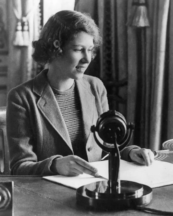 Framed Print : Princess Elizabeth first broadcast, 1940 Framed Print : Princess Elizabeth first broadcast, 1940