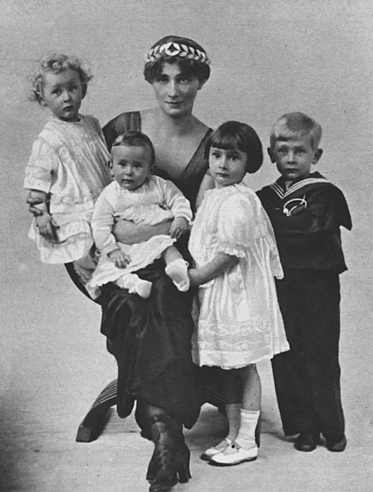 Framed Print : Princess Liubov Alexandrivna Obolenskaya and her children