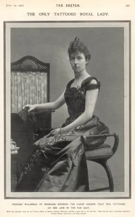 Framed Print : Princess Waldemar of Denmark and her tattoo Framed Print : Princess Waldemar of Denmark and her tattoo