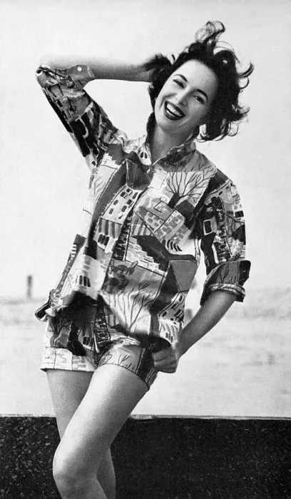 Framed Print : Printed matching shorts and shirt outfit, 1956 Framed Print : Printed matching shorts and shirt outfit, 1956
