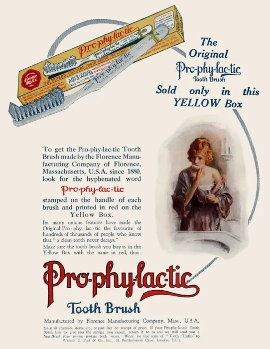 Framed Print : Pro-phy-lac-tic Tooth Brush Advertisement Framed Print : Pro-phy-lac-tic Tooth Brush Advertisement