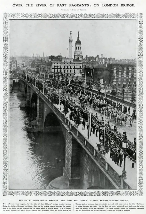 Framed Print : Procession over London Bridge, day after Coronation Framed Print : Procession over London Bridge, day after Coronation