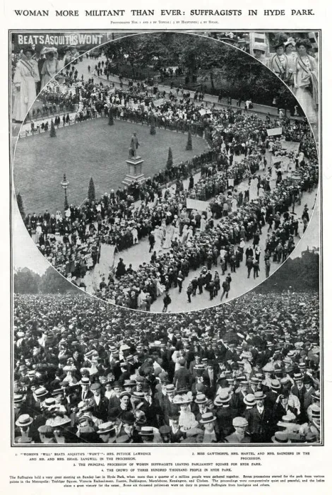 Framed Print : Processions of suffragists in London 1908 Framed Print : Processions of suffragists in London 1908
