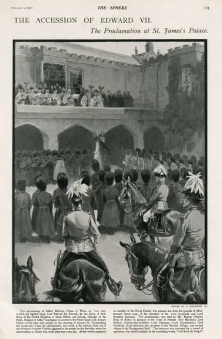 Framed Print : Proclamation of King Edward VII - St Jamess Palace
