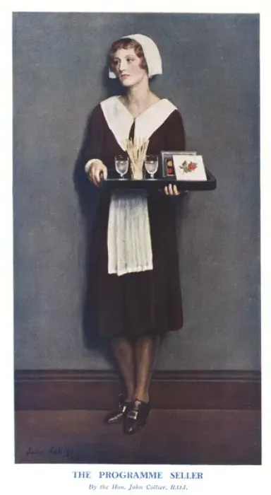 Framed Print : The Programme Seller by John Collier Framed Print : The Programme Seller by John Collier