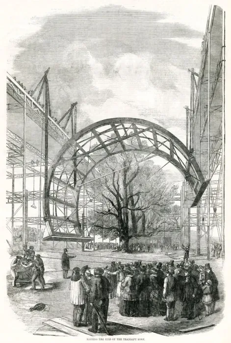 Framed Print : Progress of building for the International Exhibition 1851 Framed Print : Progress of building for the International Exhibition 1851