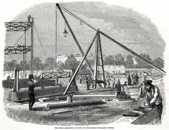 Framed Print : Progress of building for the International Exhibition 1851