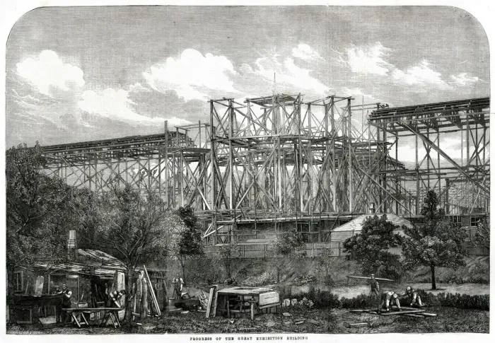 Framed Print : Progress of building for the International Exhibition 1861
