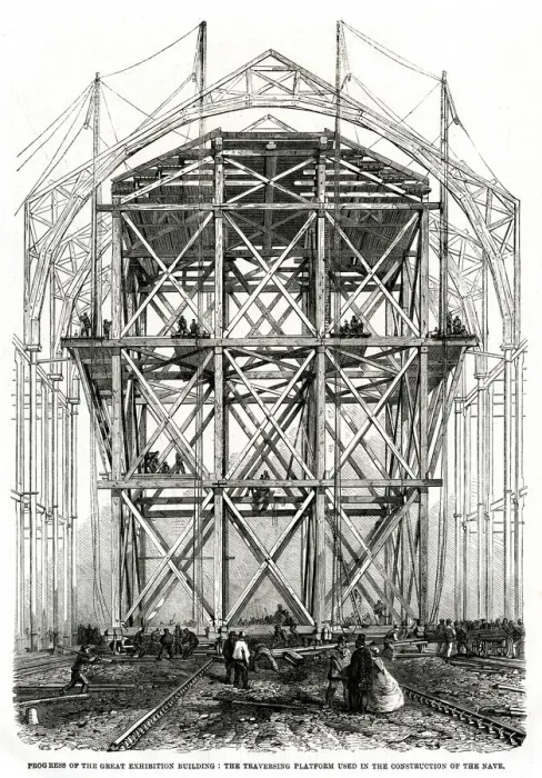 Framed Print : Progress of building for the International Exhibition 1861 Framed Print : Progress of building for the International Exhibition 1861