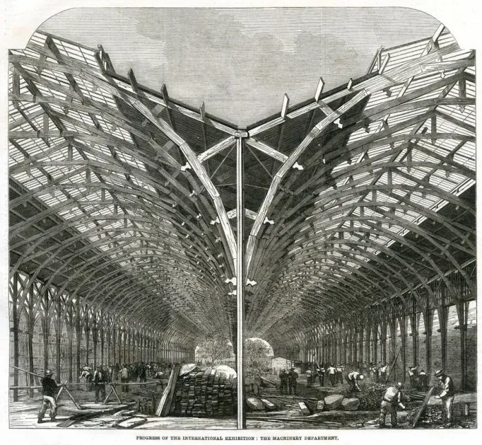 Framed Print : Progress of building for the International Exhibition 1861 Framed Print : Progress of building for the International Exhibition 1861