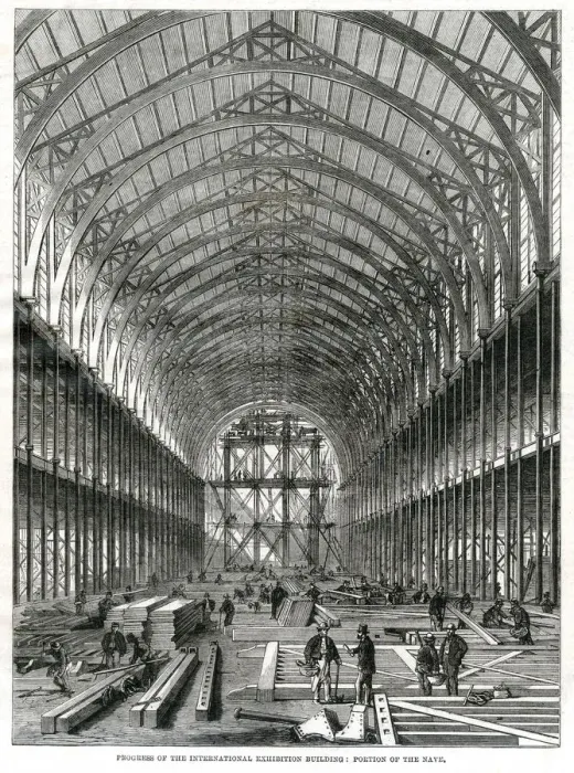 Framed Print : Progress of building for the International Exhibition 1861