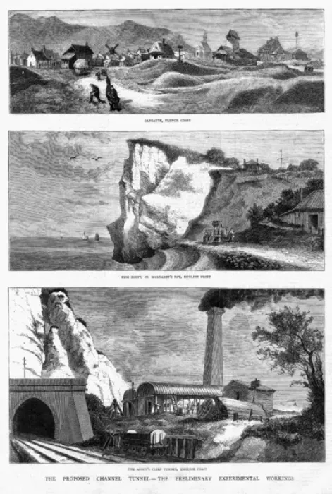 Framed Print : Proposed Channel Tunnel, 1880 Framed Print : Proposed Channel Tunnel, 1880