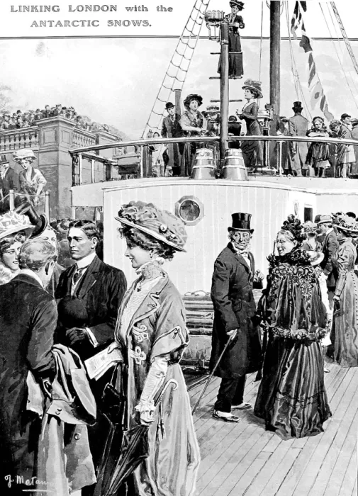 Framed Print : PRS Nimrod moored in London, 1909 Framed Print : PRS Nimrod moored in London, 1909