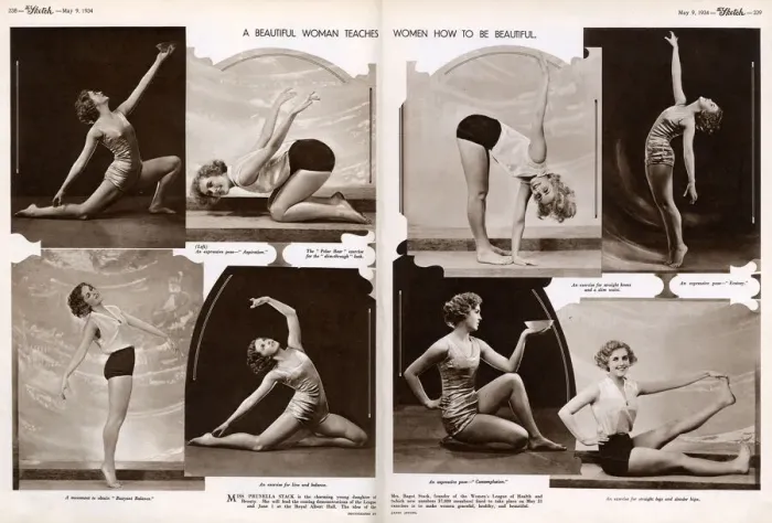 Framed Print : Prunella Stack demonstrating exercises Framed Print : Prunella Stack demonstrating exercises