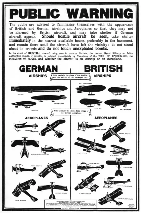 Framed Print : Public warning poster identifying enemy & friendly aircraft Framed Print : Public warning poster identifying enemy & friendly aircraft