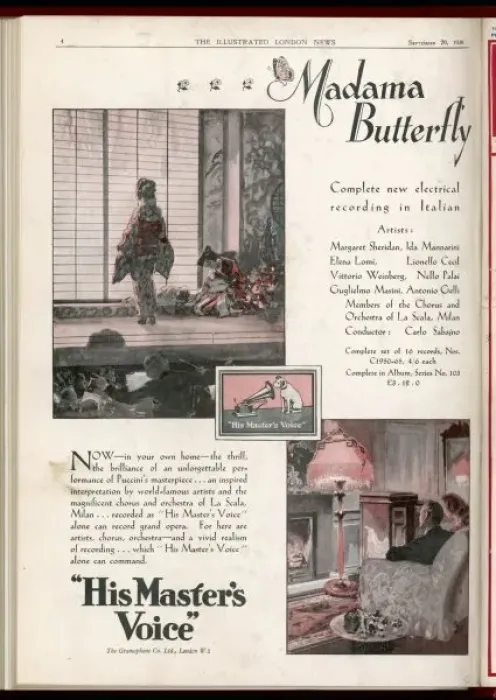 Framed Print : Puccini / Butterfly / Record Framed Print : Puccini / Butterfly / Record